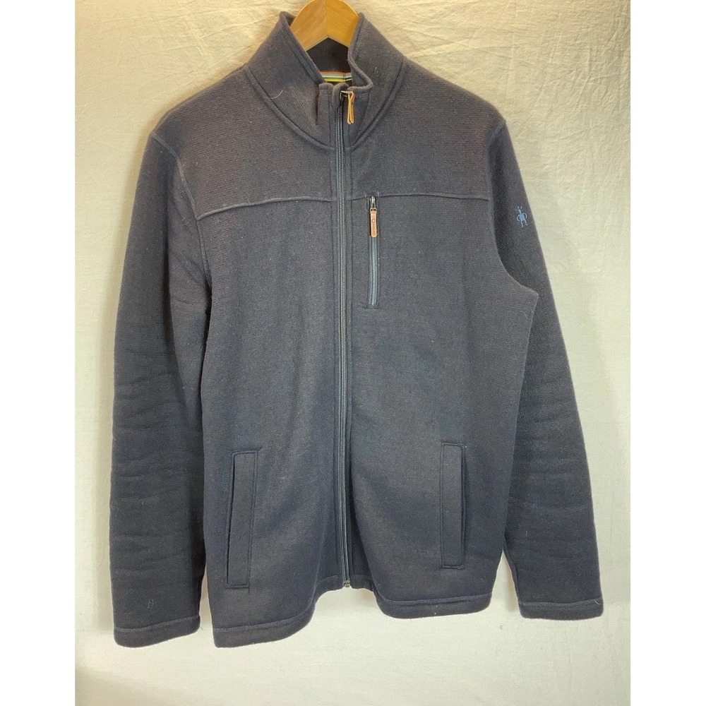 Smartwool Men's Full Zip Dark Navy Hudson Trail Fleece Jacket size M Merino Wool